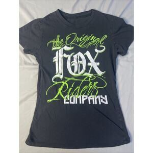 Fox Riders Co Shirt Womens Small Black Motocross Y2K Biker Streetwear TEE
